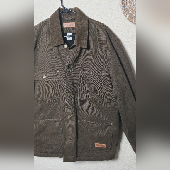 Wolverine Brown Insulated Coat Button Up Collard Size Medium - Picture 10 of 16